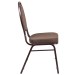 Teardrop Round Back Banquet Chair Brown Fabric and Coppervein Frame