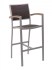 Outdoor Commercial Bar Stool with Dark Java Color Weave and Silver Frame
