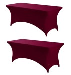 Burgundy Color 2 Pack Table Covers