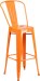 30 Inch High Outdoor Retro Industrial Bar Stool with Back