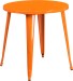Orange 30 Inch Round Outdoor Retro Industrial Metal Table
