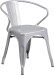 Silver Outdoor Metal Retro Industrial Arm Chair