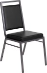 Black Vinyl Square Back Stacking Banquet Chair