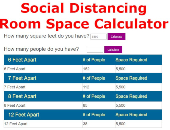 Social Distancing Room Space Calculator