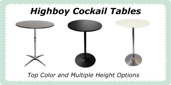 Highboy Cocktail Tables 