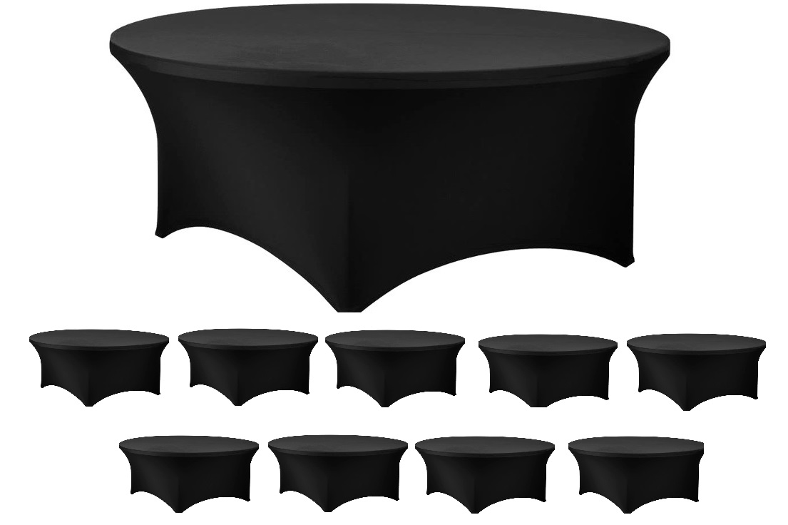 Case Pack of  (10) 60 inch Round Stretch Table Covers