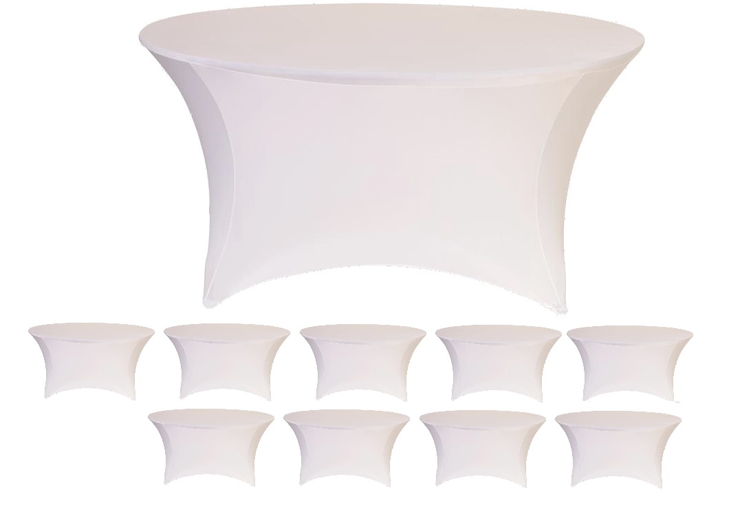 Case Pack of  (10) 72 Inch Round Stretch Table Covers