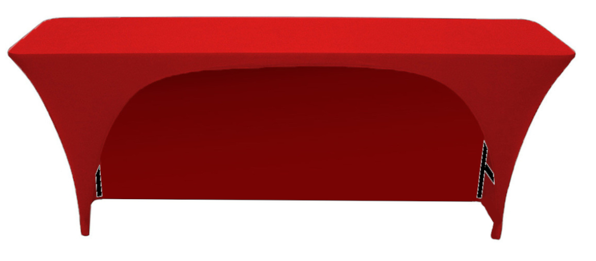Red Color 18 x 72 Training Table Cover with Open Back 
