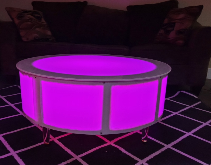 40 Inch Round lluminated LED Coffee Table