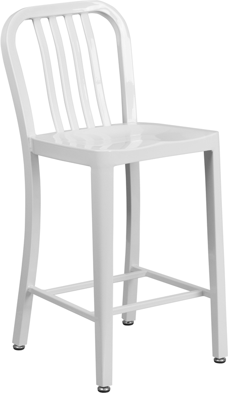 Outdoor Colorful Metal Counter Height Bar Stool 24 Inch Seat - Silver ...