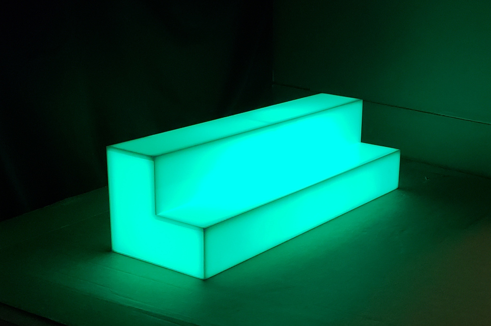 2 Tier LED Glow Shelf Green