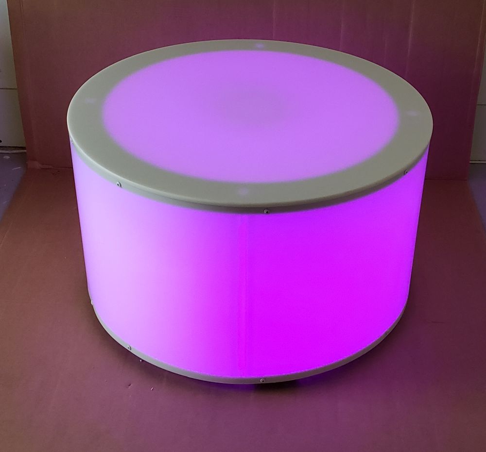 30 Inch Round Light Up Led Glow Coffee Table Cylinder Series