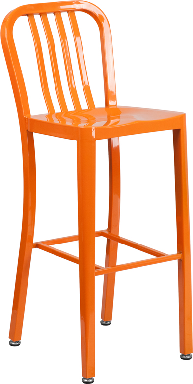 Outdoor Colorful Powder Coated Metal, 30 Inch Seat Height Outdoor Bar Stools