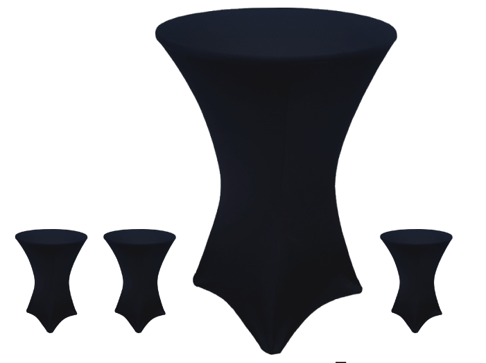 4 Pack 30 x 42 Spandex Fitted Stretch Highboy Table Covers Black