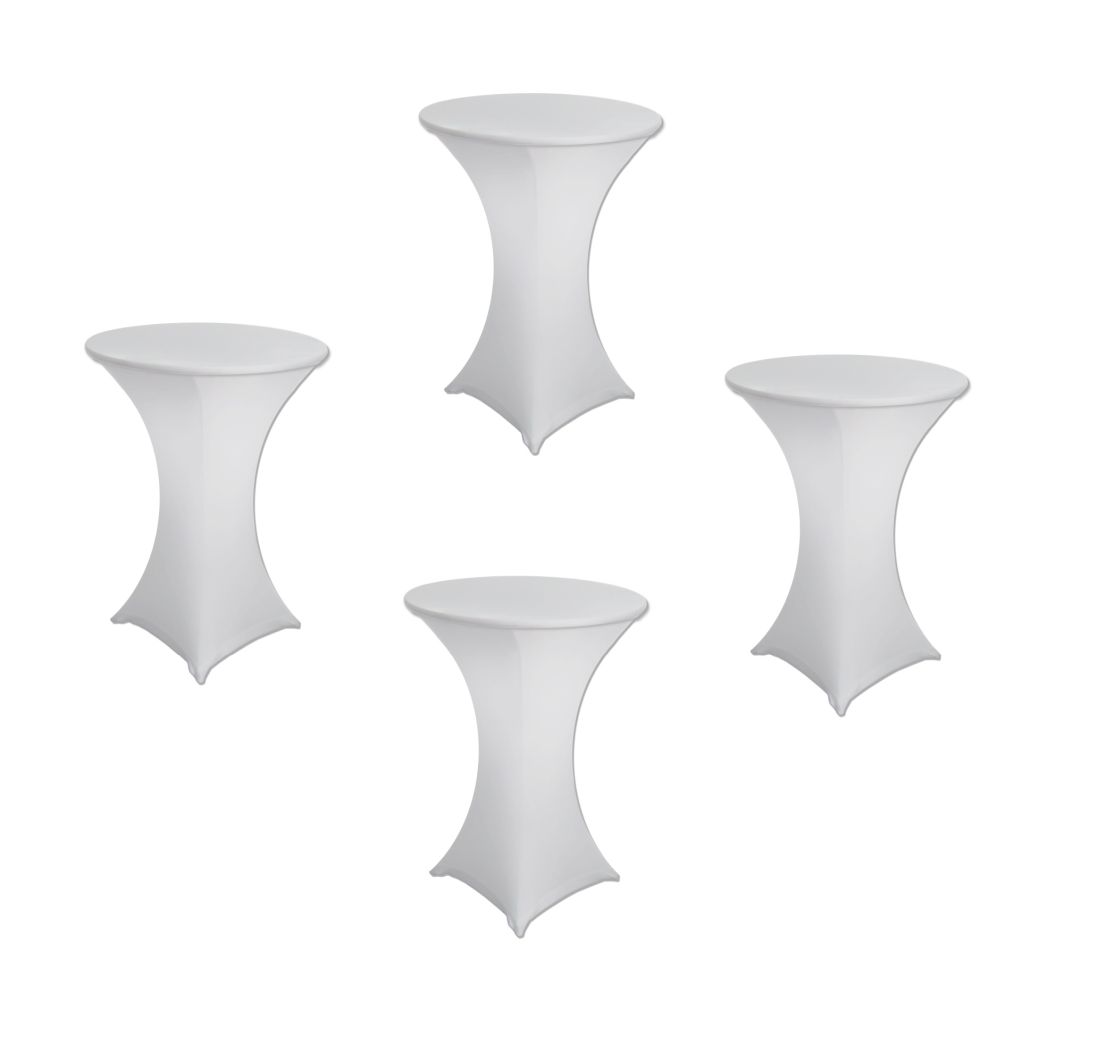 4 Pack 30 x 42 Spandex Fitted Stretch Highboy Table Covers White