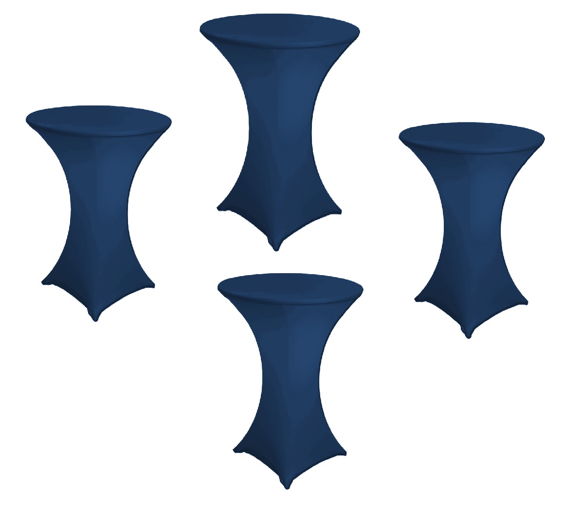 4 Pack 30 x 42 Spandex Fitted Stretch Highboy Table Covers Navy Blue