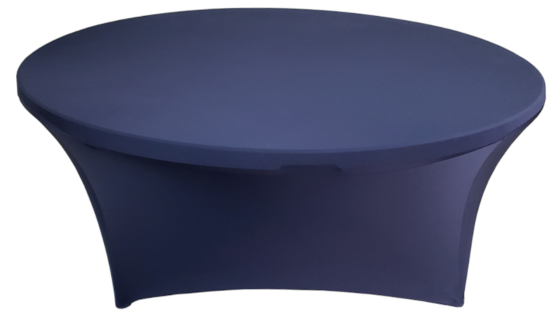 Navy Blue Round 60 Inch (5 Ft) Spandex Stretch Table Cover