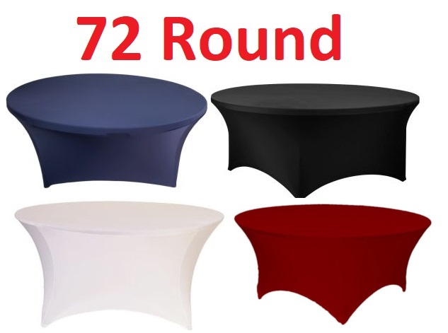72 Inch Round Stretch Table Covers, 72 In Round Table Pad