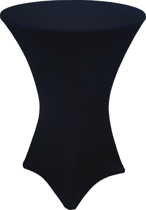 36 Round X 42 Inch Tall Black Stretch, Black Round Table Covers