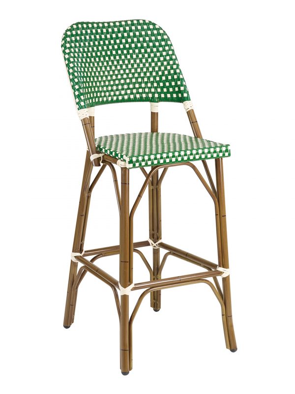 French Rattan Outdoor Bistro Bar Stool, French Wicker Bar Stools
