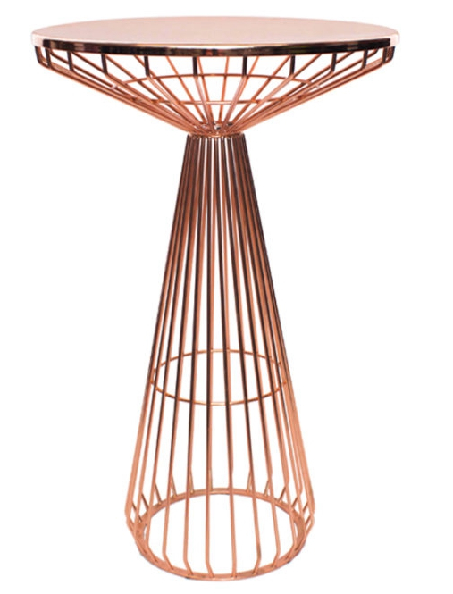 Gold Round Wire Bar Table 28 x 43 Height