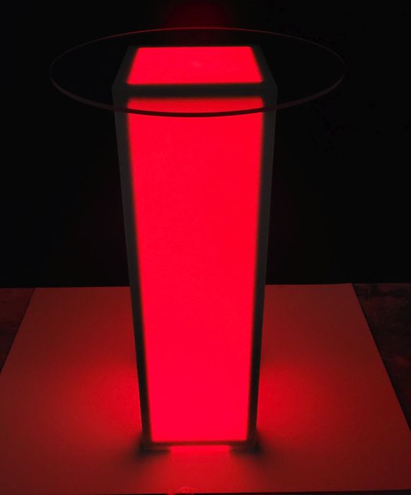 Round 24 x 42H Illuminated LED Pub Table w/ Acrylic Top