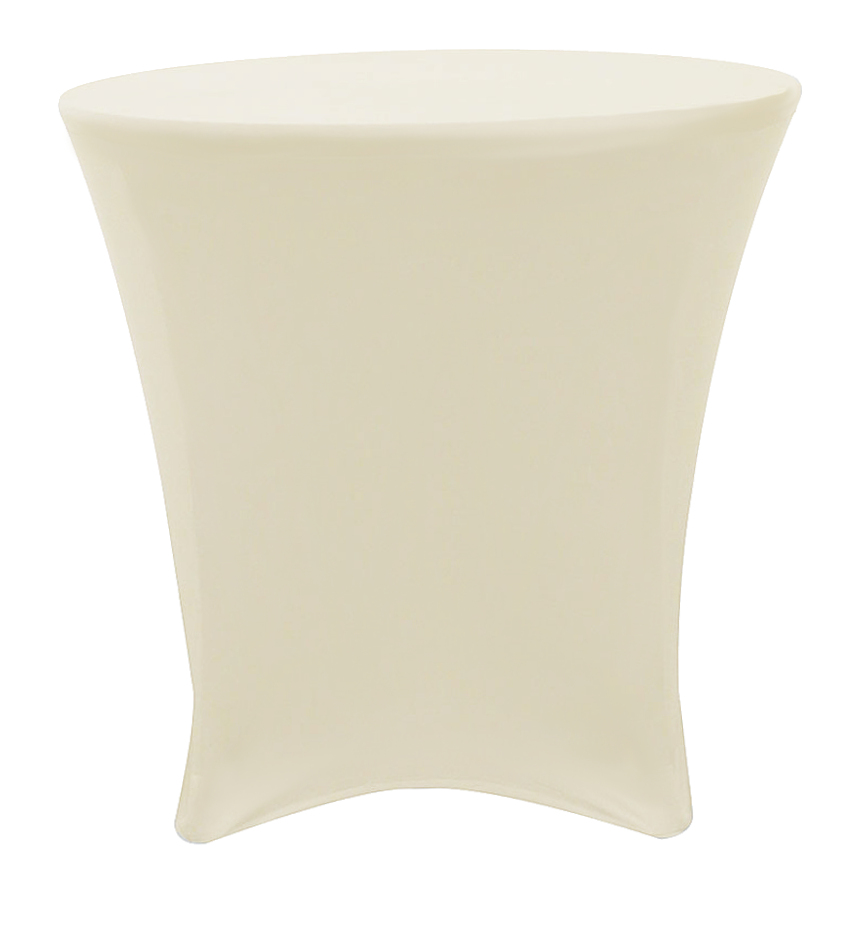 Ivory Lowboy 30 Round x 30 Height Stretch Fitted Spandex Table Cover