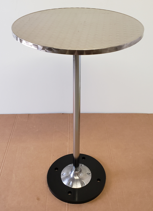 24 x 42 Outdoor Ground Mount Portable Highboy Cocktail Table w/ Aluminum Top
