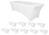 White  Color 10 Pack Rectangular Table Covers