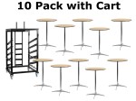 10 Pack Highboy Tables and Table Cart