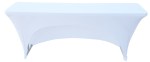 18x72 6 Foot White Fitted Spandex Training Table Cover