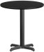 Black 24 Inch Round Commercial Table with Laminate Top