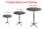 30 Inch Diameter Portable Round Adjustable Height Cocktail Table