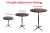 36 Inch Diameter Portable Round Adjustable Height Cocktail Table