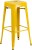 Yellow  Metal Backless Bar Stool