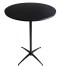 30 inch Round x 42 Inch Height Black Cocktail Table with Black X Shaped Base