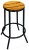 Black Frame Backless Teak Bar Stool