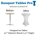 4 Pack 30 x 42 Spandex Fitted Stretch Highboy Table Covers White