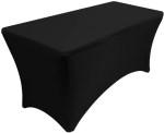 30x48 4 Foot Black Spandex Table Cover