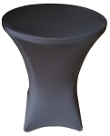 32 Round x 43 Inch Tall Height Black Stretch Fitted Spandex Cover for Folding Bar Tables