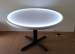 48 Inch Diameter Round LED Glow Table w/ Cast Iron Base