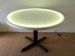 48 Inch Diameter Round LED Glow Table w/ Cast Iron Base