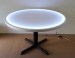 48 Inch Diameter Round LED Glow Table w/ Cast Iron Base