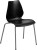 Black 770 lb Capacity Stack Chair with Lumbar Support and Silver Frame