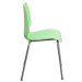 Green 770 lb Capacity Stack Chair with Lumbar Support and Silver Frame