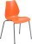 Orange 770 lb Capacity Stack Chair with Lumbar Support and Silver Frame