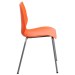 Orange 770 lb Capacity Stack Chair with Lumbar Support and Silver Frame