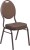 Teardrop Round Back Banquet Chair Brown Fabric and Coppervein Frame