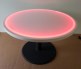RED 48 Inch Round Light Up Glow Top Table with Round Black Cast Iron Base