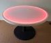 RED 48 Inch Round Light Up Glow Top Table with Round Black Cast Iron Base